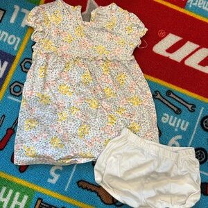 Carter's Floral Dress and Diaper Cover - Pink and Yellow